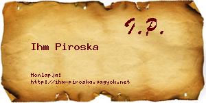 Ihm Piroska névjegykártya