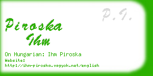 piroska ihm business card